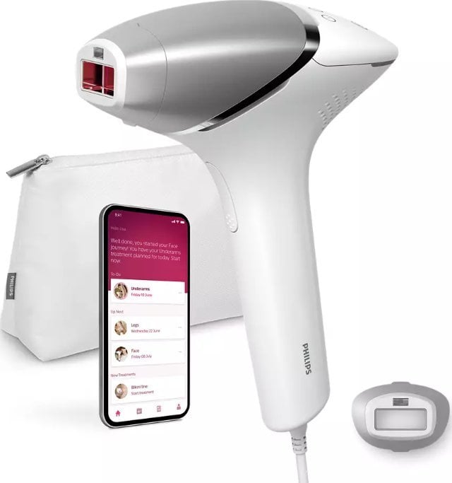 Philips Lumea IPL 8000 Series Hair Removal Device with SenseIQ | BRI940/00 | Bulb lifetime (flashes) 450.000 | Number of power levels 5 | White/Silver