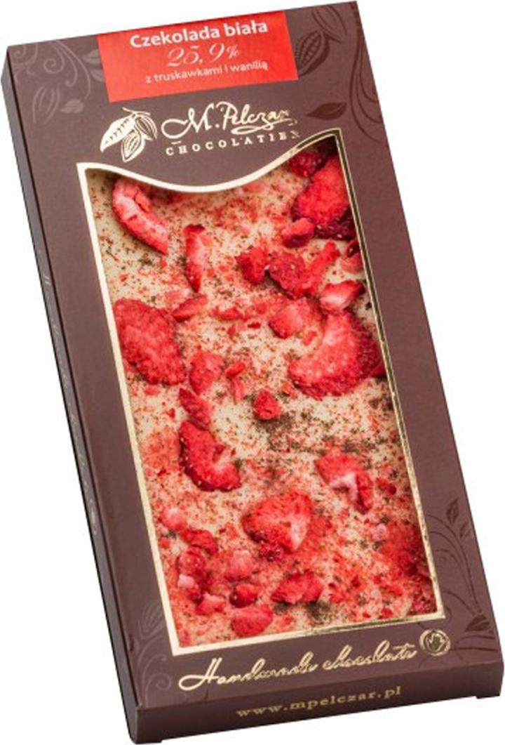 M.Pelczar Chocolatier Czekolada biała z truskawką i wanilią 85 g