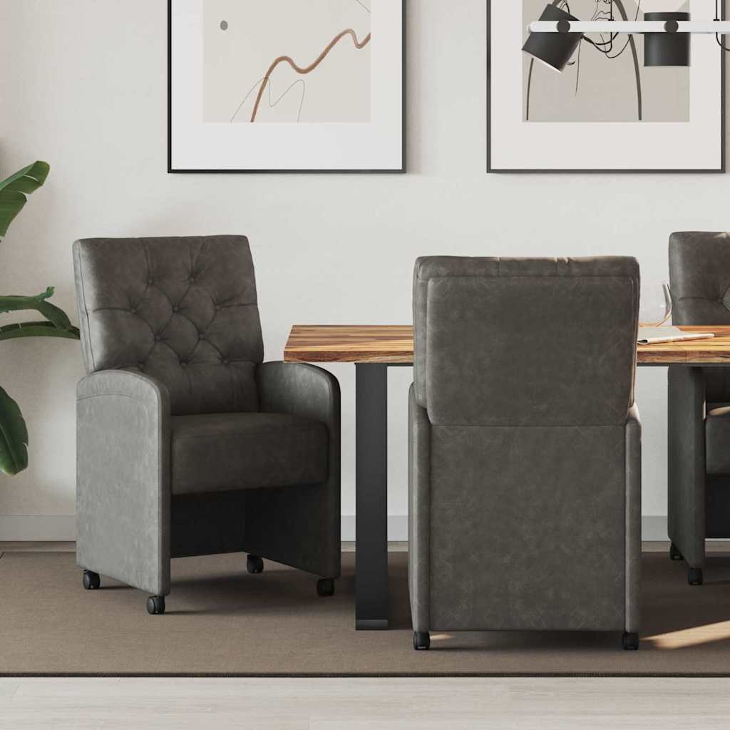 vidaXL Krzesła jadalne 2 pcs Czarny 58 x 67 x 97 cm Skóra syntetyczna