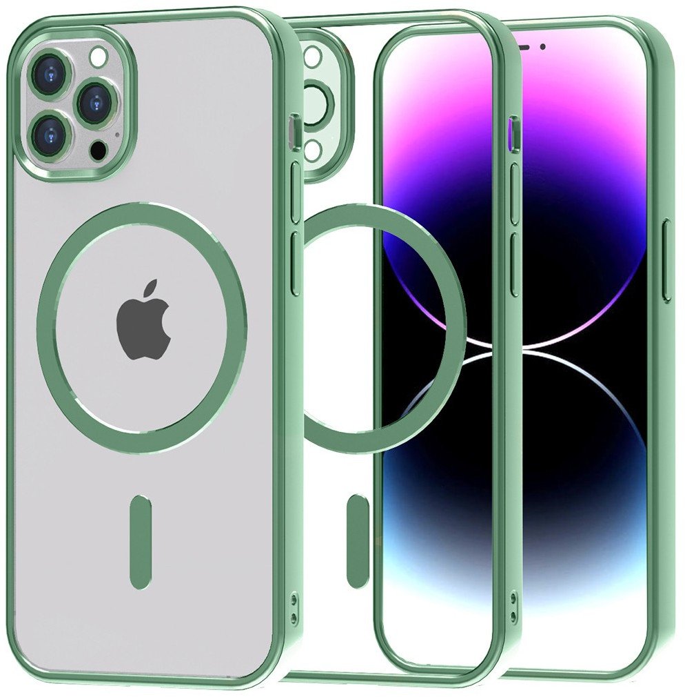 Etui Magsafe Magnetyczne do Apple iPhone 14 Pro Max, przezroczyste miętowe