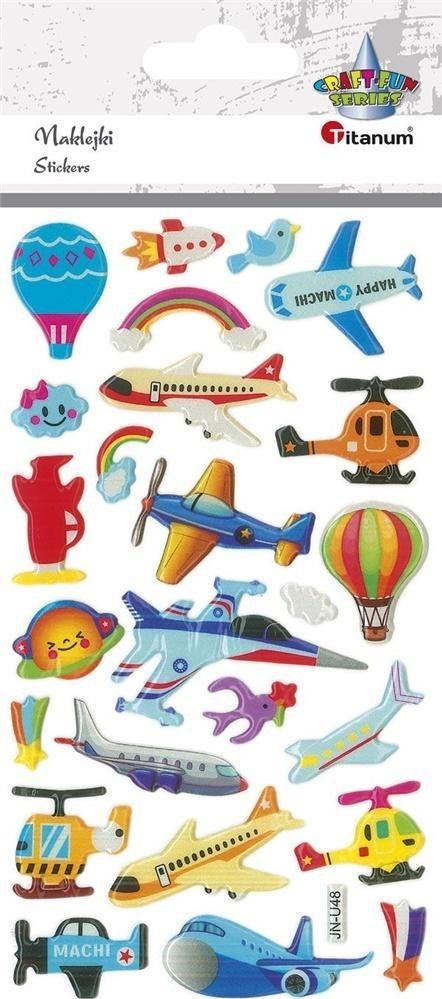 Titanum Naklejki wypukłe pojazdy powietrzne mix 25szt