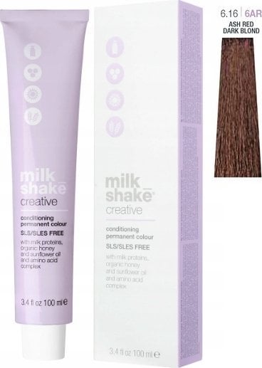 Milk Shake Milk Shake, Creative, SLS/SLES-Free, Permanent Hair Dye, 6.166AR Cherry Wood, 100 ml For Women
