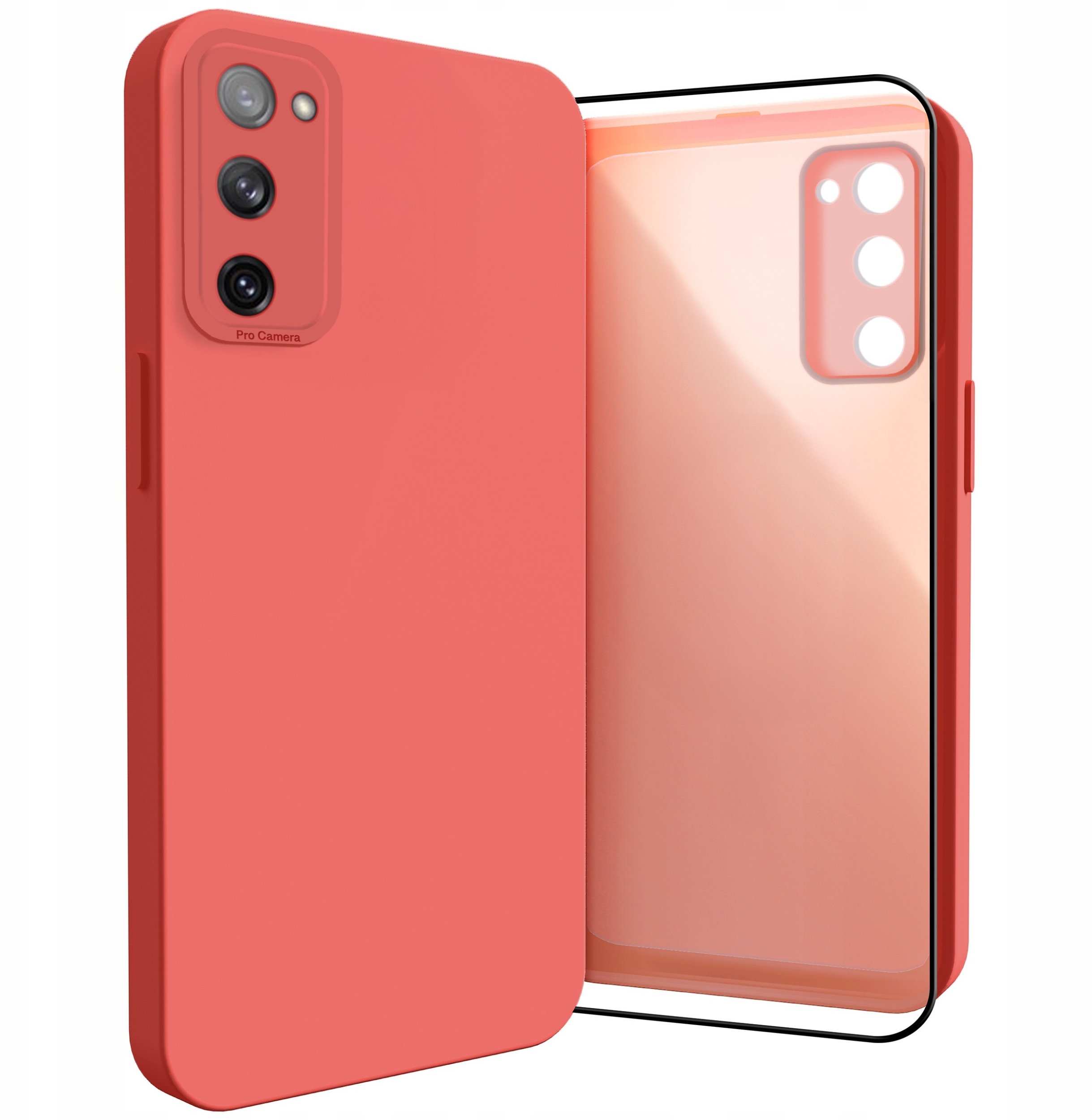 Etui do Samsung Galaxy S20 FE (Silikonowe, Osłona Kamery, Czerwone) Szkło