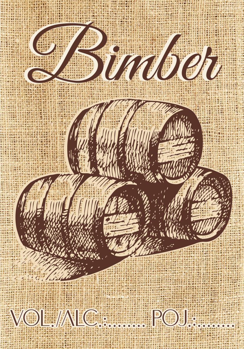 Drukant Arkusz 8 szt. etykiet na bimber Naklejki retro z grafiką beczek 10cm