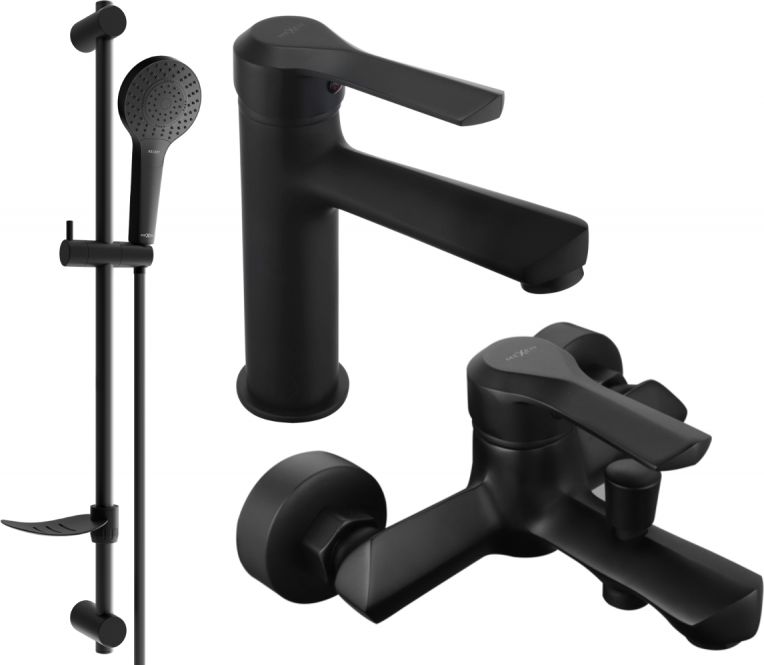 Mexen Mexen Sabre DF05 zestaw wannowy, czarny - 72103DF05-70