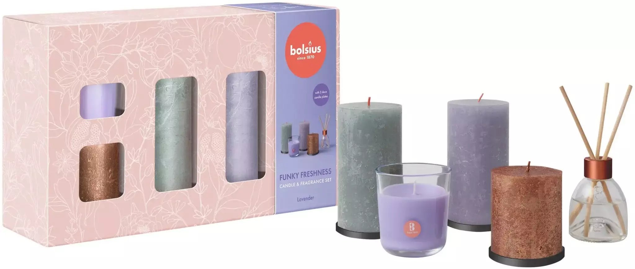 Bolsius Zestaw prezentowy Funky Freshness lawenda 8717847191267 8717847191267 (8717847191267)