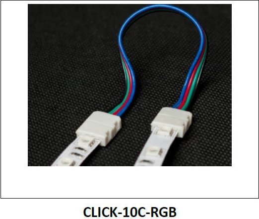 złączka dwustronna do taśmy 10mm RGB z przewodem