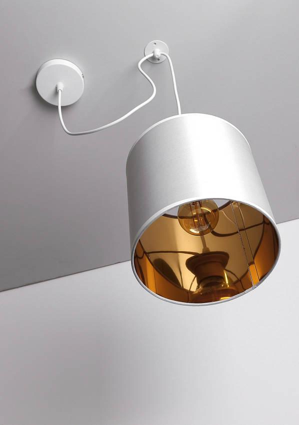 Lampa wisząca Candellux Lampa wisząca biała tkany abażur Atlanta 31-00637