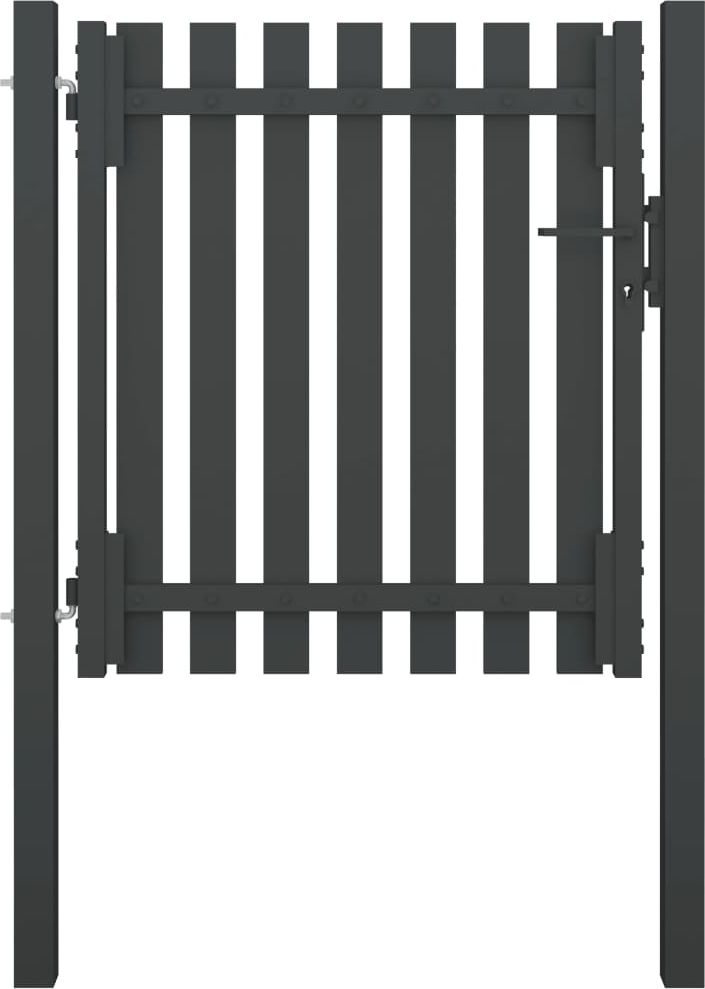 vidaXL Furtka ogrodzeniowa, stalowa, 1 x 1,25 m, antracytowa