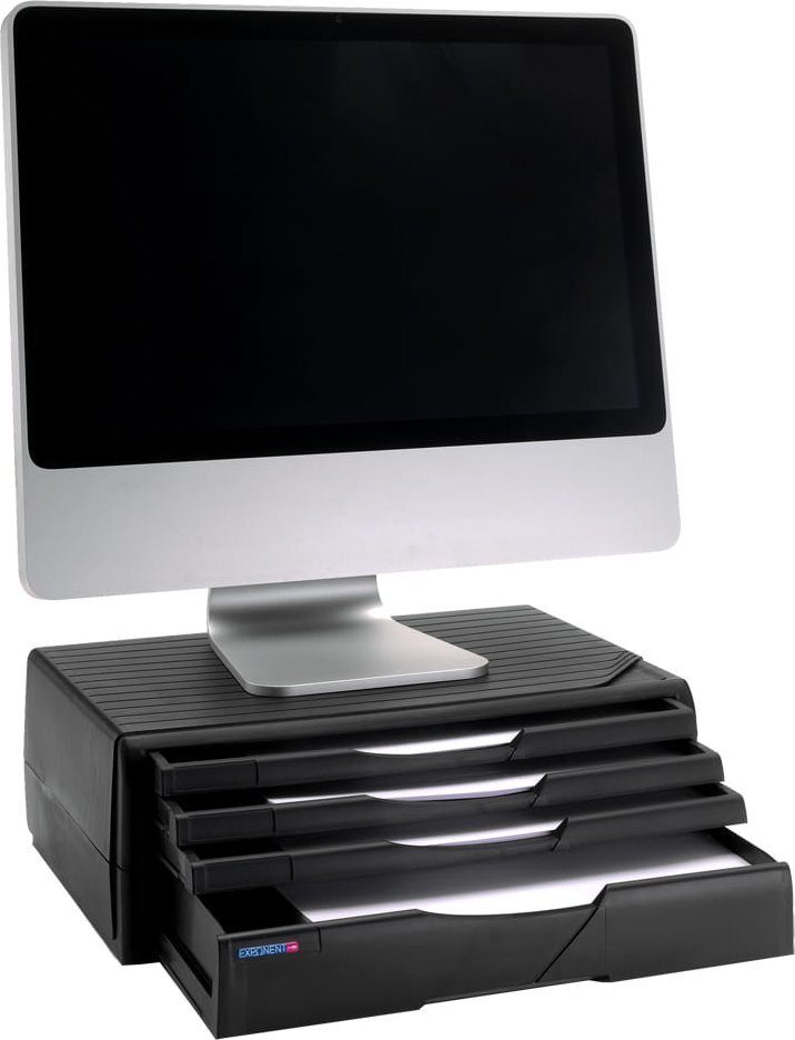 4World Exponent World Organizer A4R pod drukarki, MFP oraz monitory (czarny, 4 szuflady