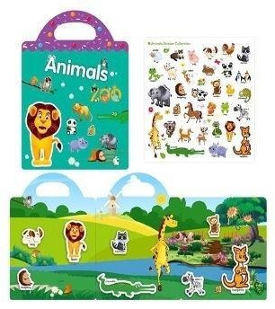 Książeczka z naklejkami wielorazowymi zwierzęta