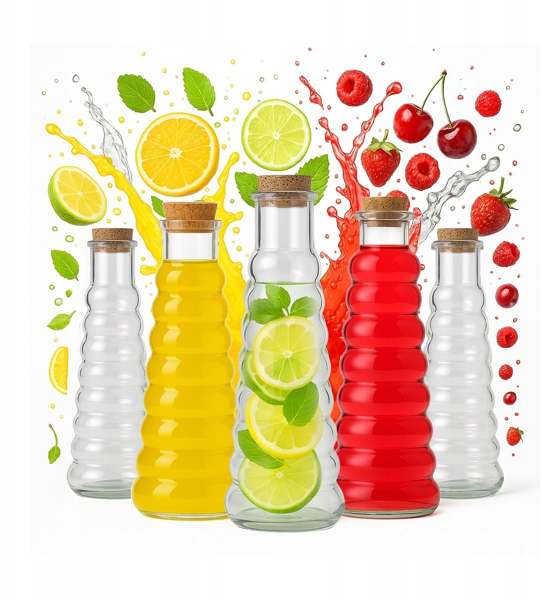 5x Karafka VERONA 380ml Butelki Na Wodę Sok Alkohol Nalewki Do Oliwy Wina