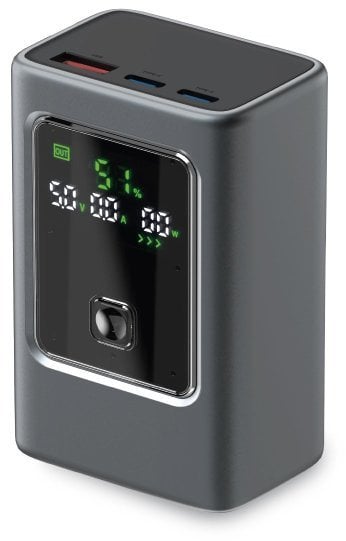 Powerbank SBS 10000mAh PD 35W z wyświetlaczem LCD - szary