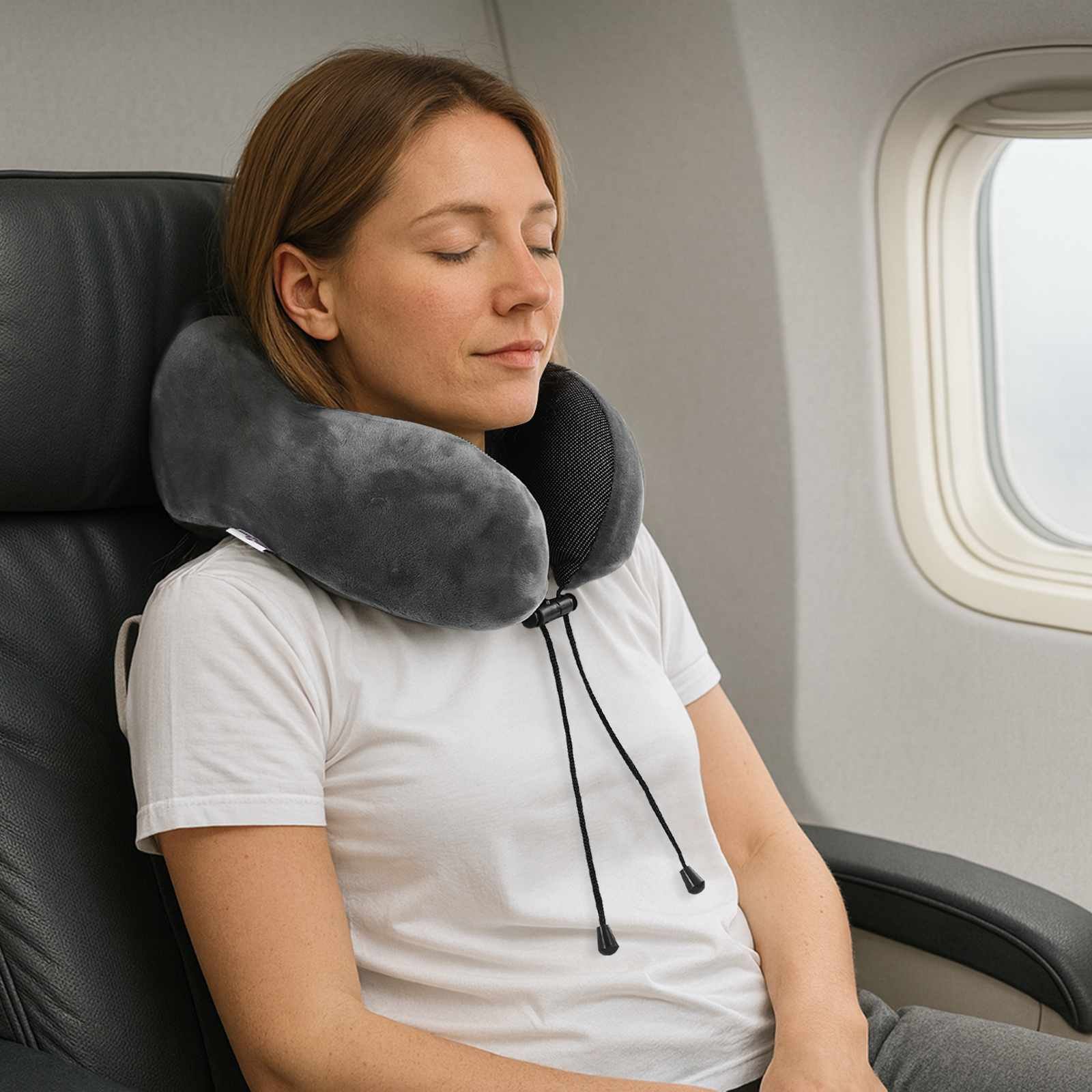 vidaXL Poduszka z poduszką, z regulacją, szary, 28 x 25 x 14 cm, welur