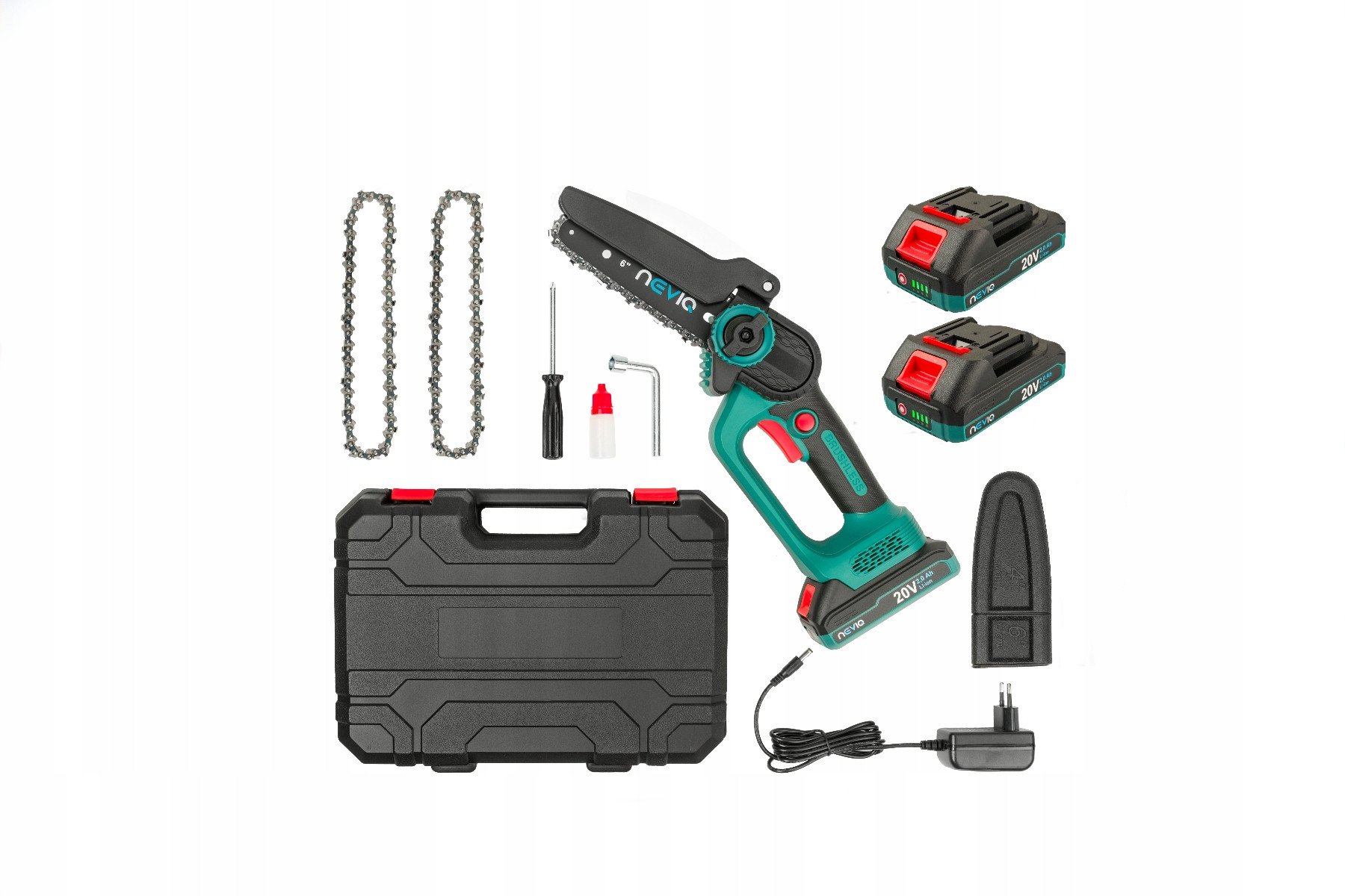 Piła łańcuchowa akumulatorowa NEVIQ 6" (L06302) (silnik bezszczotkowy)