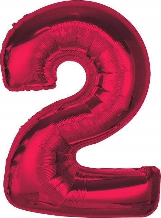 GoDan Balon foliowy cyfra 2 czerwona Smart 92cm