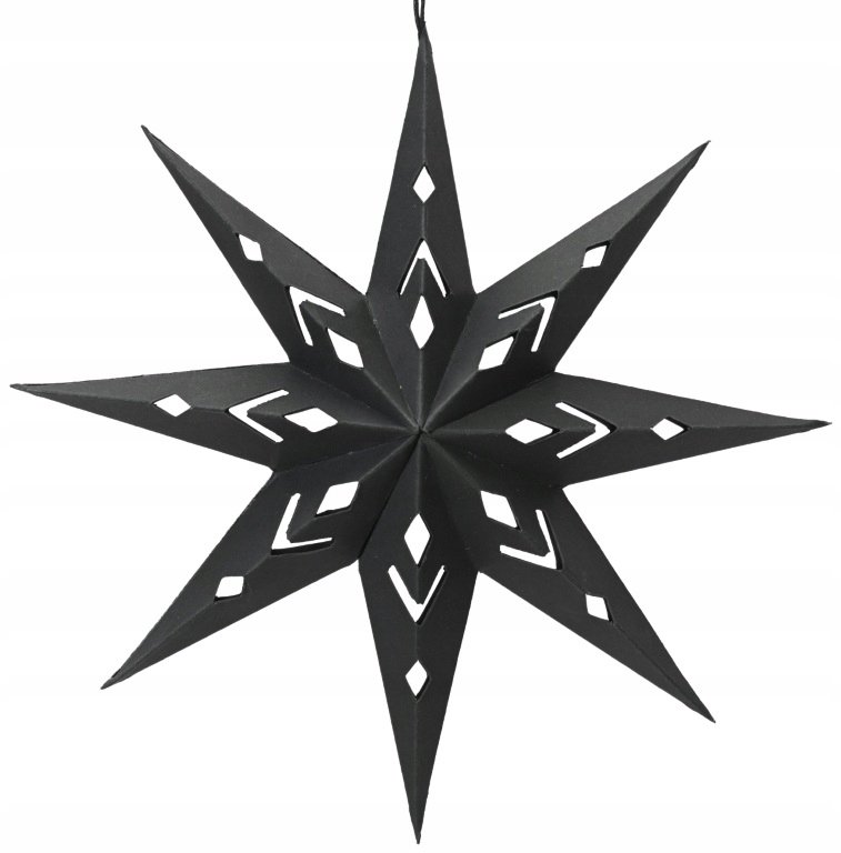 Kaemingk Ozdobna zawieszka papierowa czarna duża gwiazda XXL 20cm 1szt