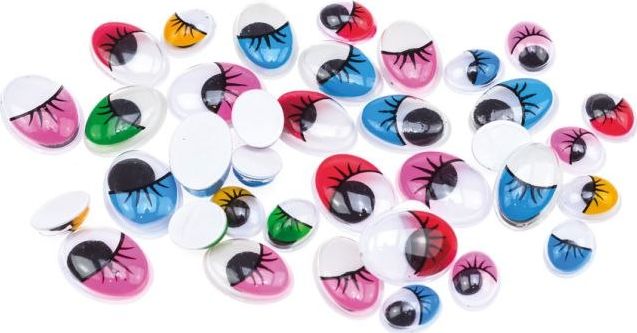 BREWIS Ruchome oczka BREWIS RO16 - 10, 15, 16mm 26szt. rzęsy kolorowe owal Brewis