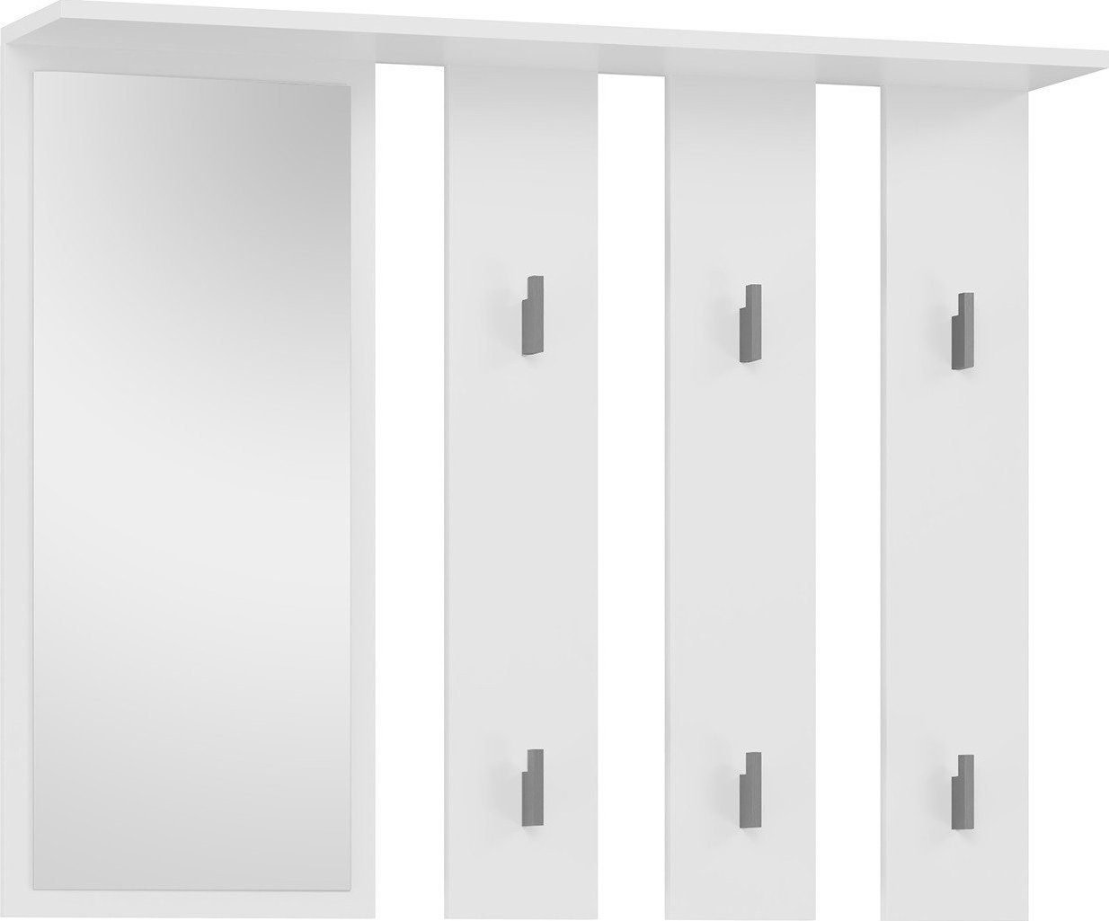 Topeshop WIESZAK NA UBRANIA LUSTRO KORYTARZ PARMA BIEL MAT