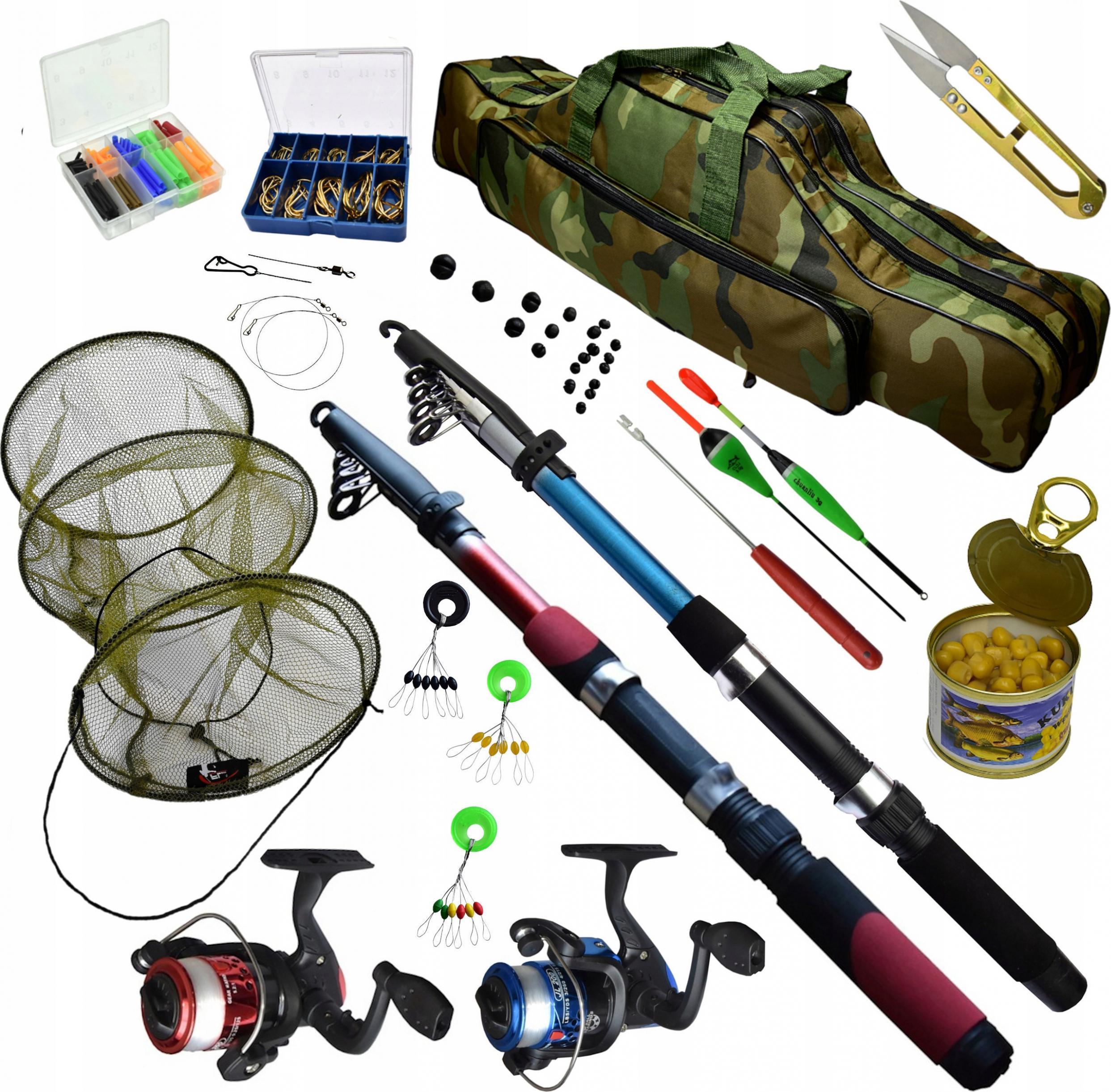 Margrom Zestaw Wędkarski 2 x Wędka 2 x Kołowrotek Torba