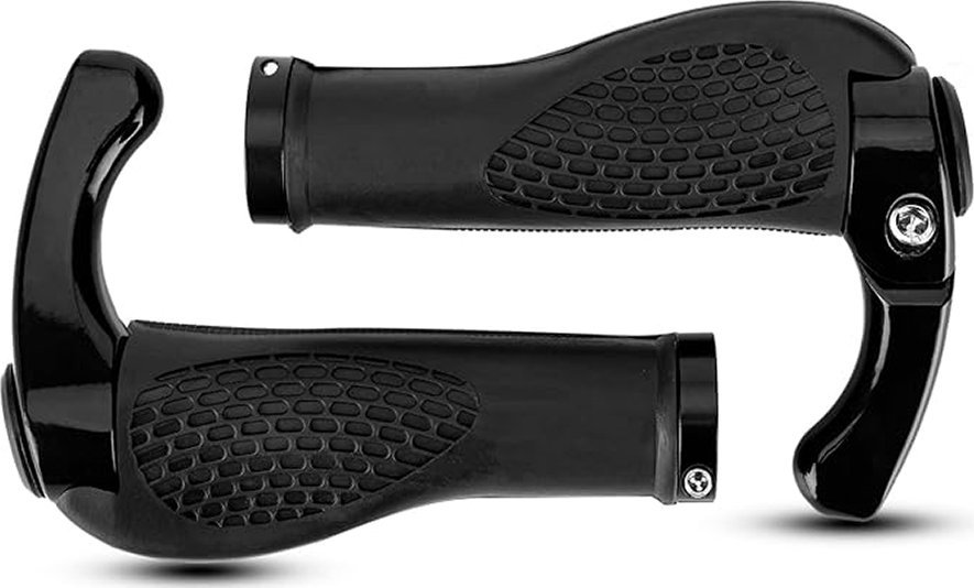 RockBros Zestaw gripów rączek rowerowych z rogami antypoślizgowe - czarny ROCKBROS