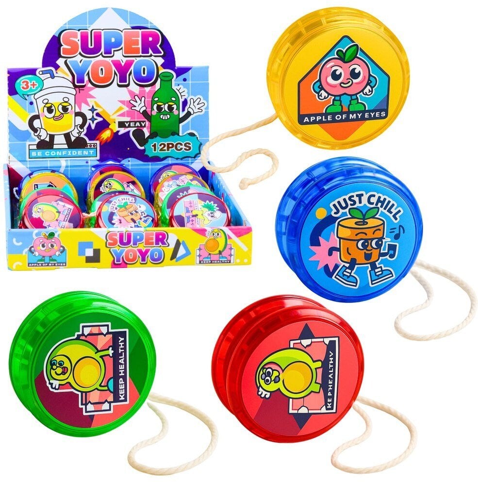 LeanToys Klasyczne Jojo Zabawka Zręcznościowa YoYo Światła 6 cm Mix