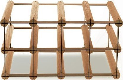 Wamar-Sosenka Regał na wino Stojak na 8 Butelek Szklanych/ PET RW-8/ 4x2 Brązowy Metal + Drewno RW-8-4x2-8_O_BR