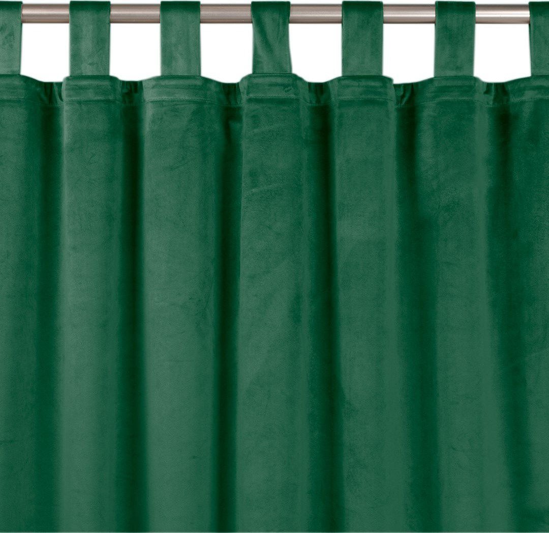 Homede Homede Zasłona VILA klasyczna velvetowa na szelkach 200x245 butelkowa zieleń