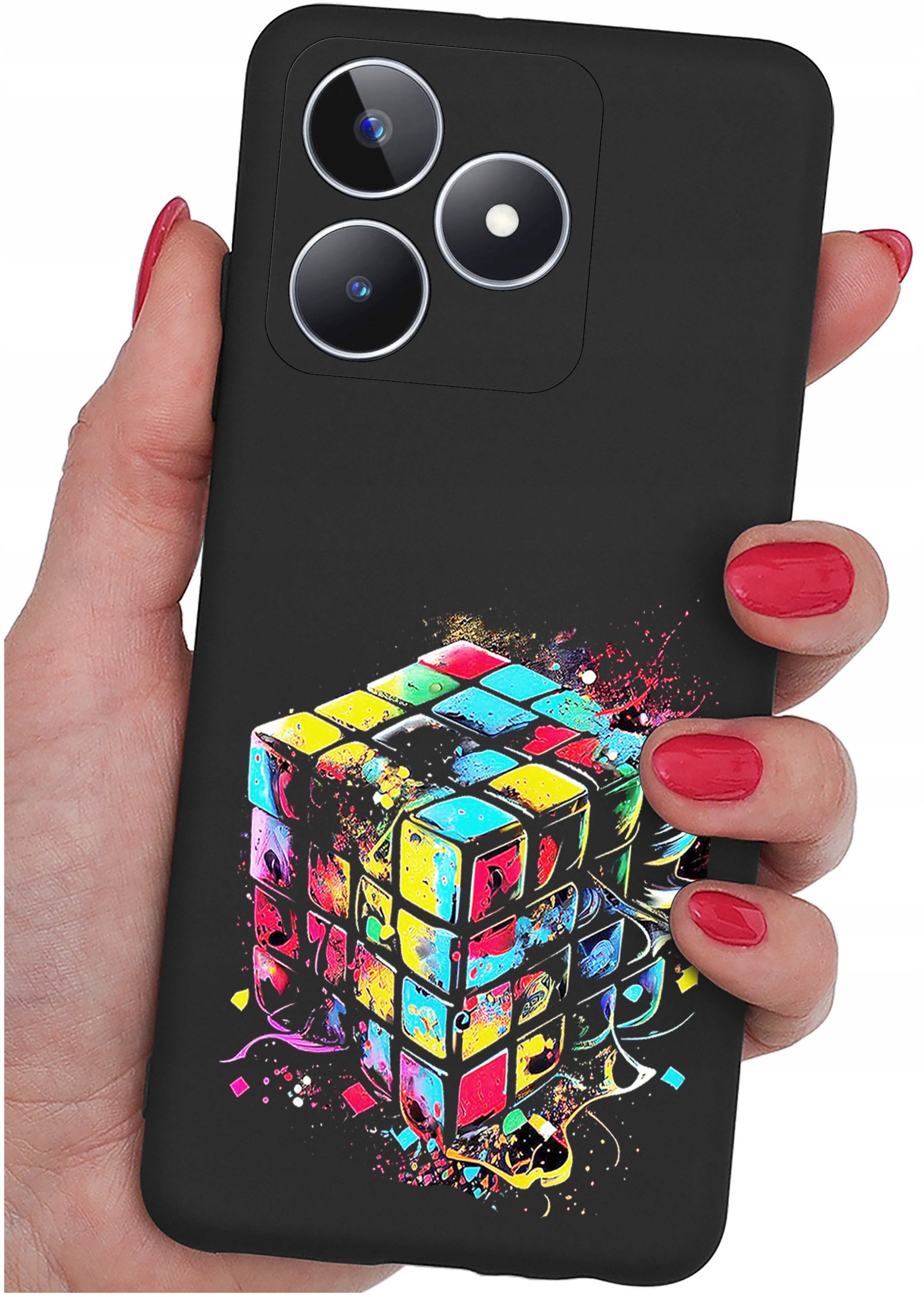 ETUI do Realme C51| C53 WZORY |SILIKONOWE MATT CASE + SZKŁO 9H