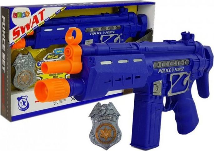Lean Sport Zestaw Policyjny Pistolet Odznaka Granatowy Dźwięk Efekty Świetlne 37cm
