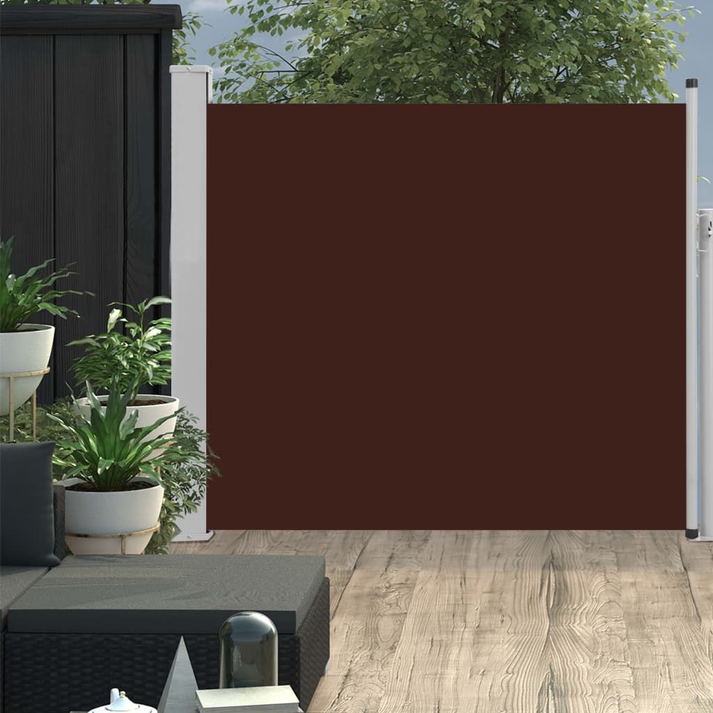 vidaXL Wysuwana markiza boczna na taras, 100 x 300 cm, brązowa