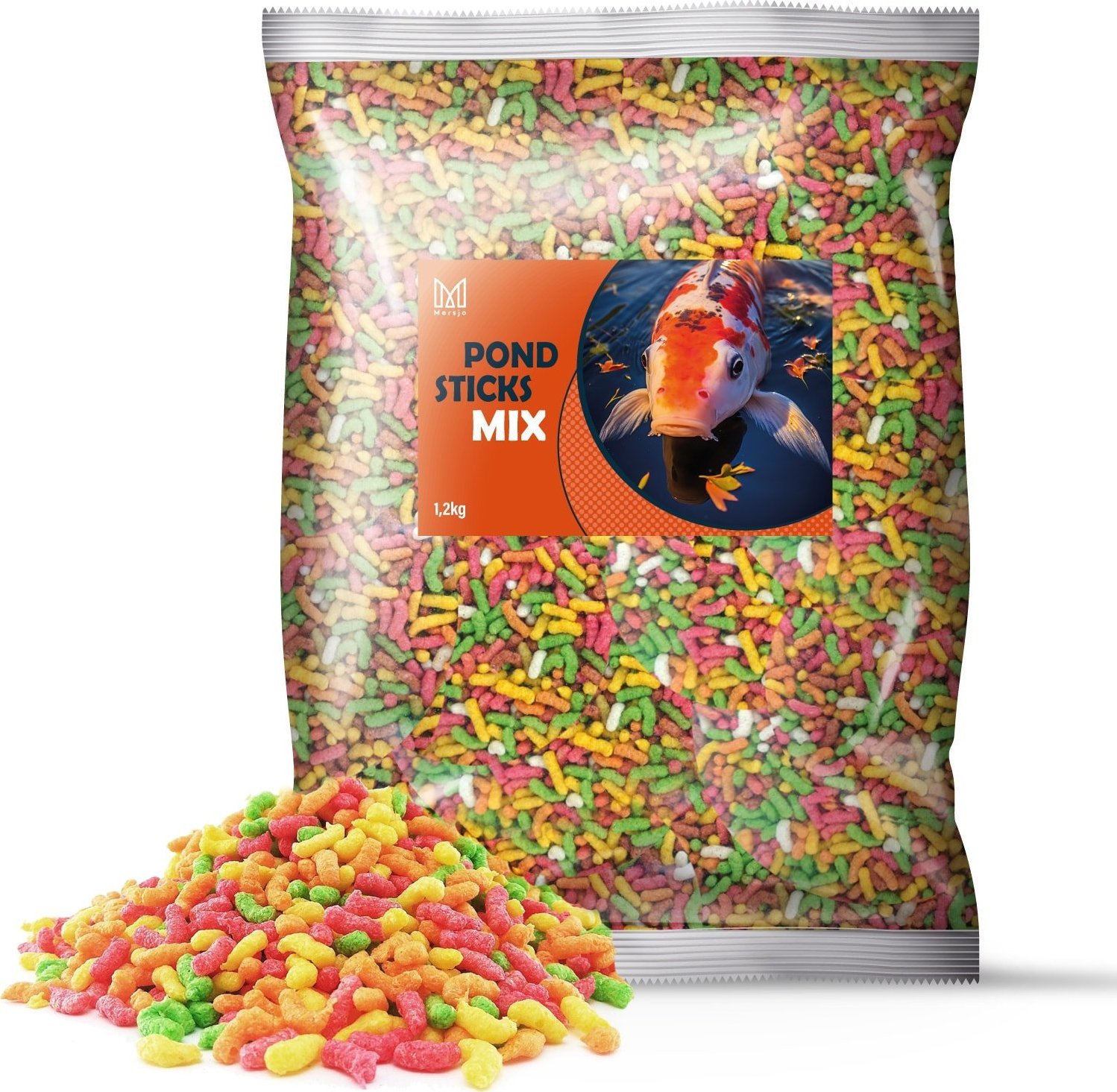 Mersjo Pokarm dla ryb ogrodowych karpi koi Mersjo Pond sticks MIX 1,2kg 9l