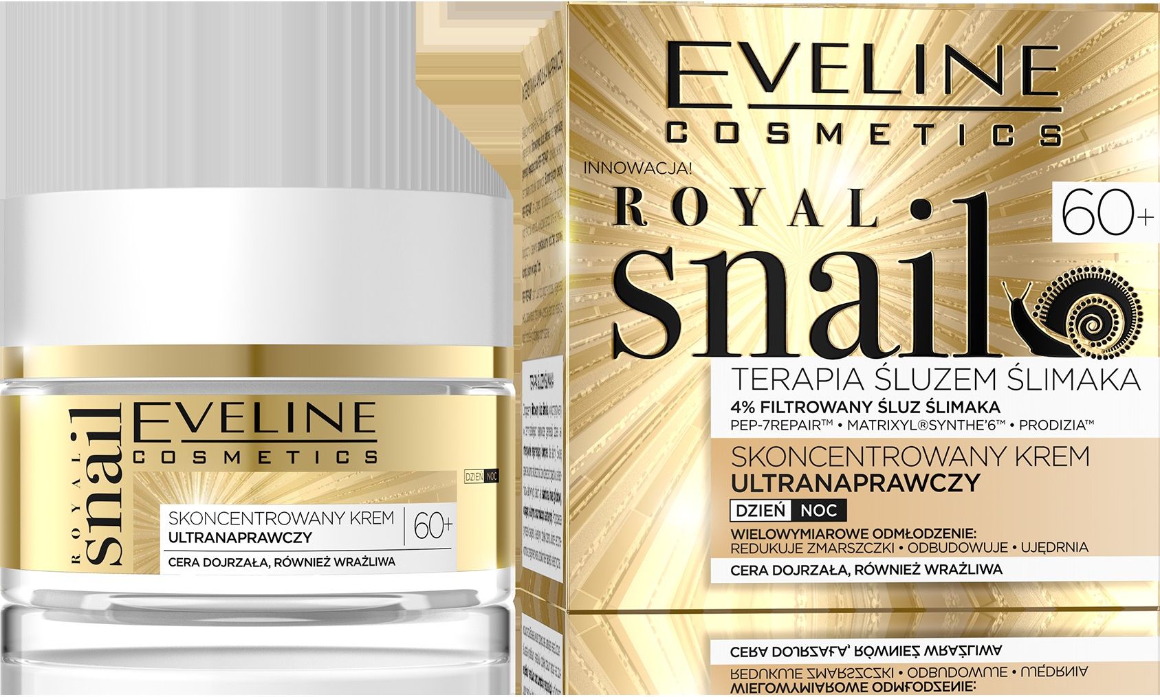 Eveline Royal Snail 60+ Skoncentrowany Krem ultra naprawczy na dzień i noc 50ml