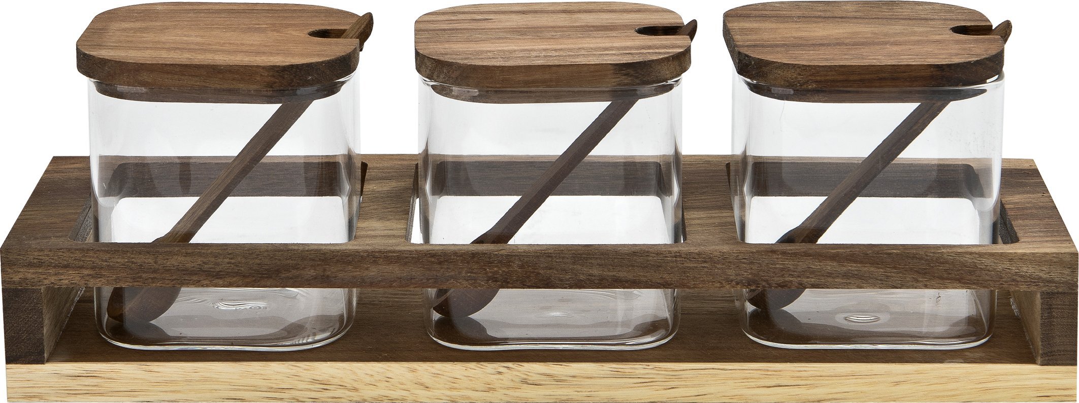 Chomik Komplet 3 słoików 400 ml z bambusową półką 0772