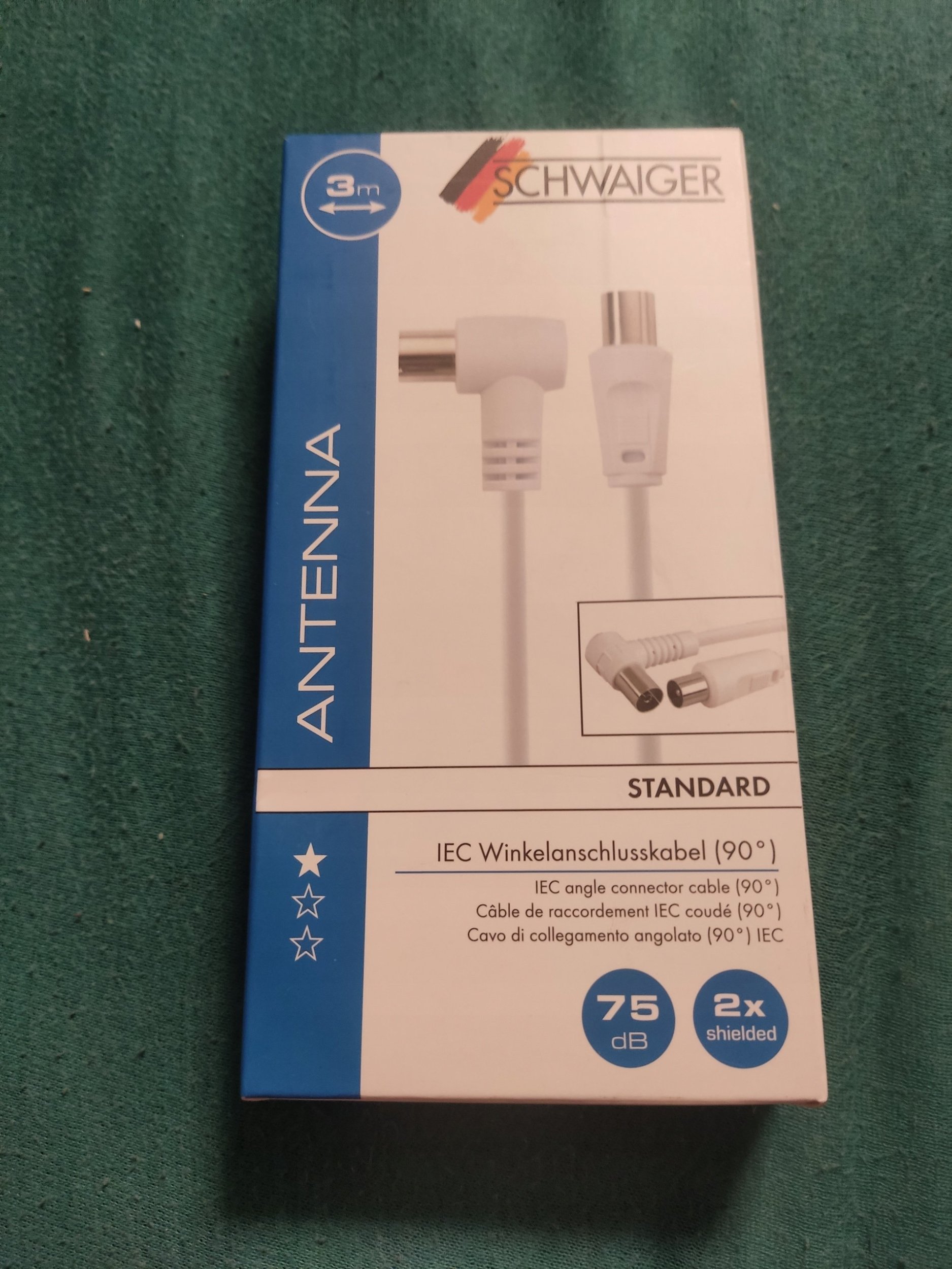 Schwaiger KVKW30 kabel koncentryczny 3 m IEC169-2 Biały