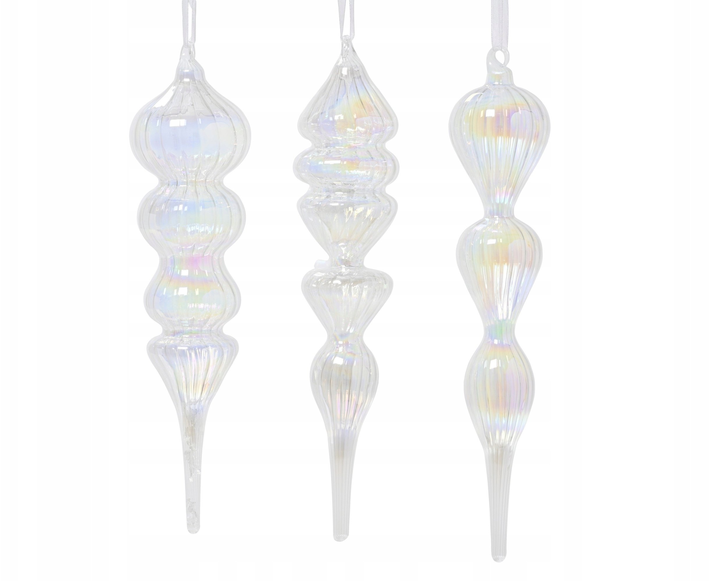 Bombka choinkowa szklana kształtka przezroczysta bezbarwna 6x25cm 1szt