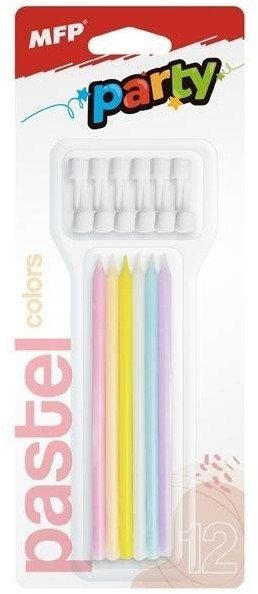 Świeczki do tortu pastel 12,5cm 12szt