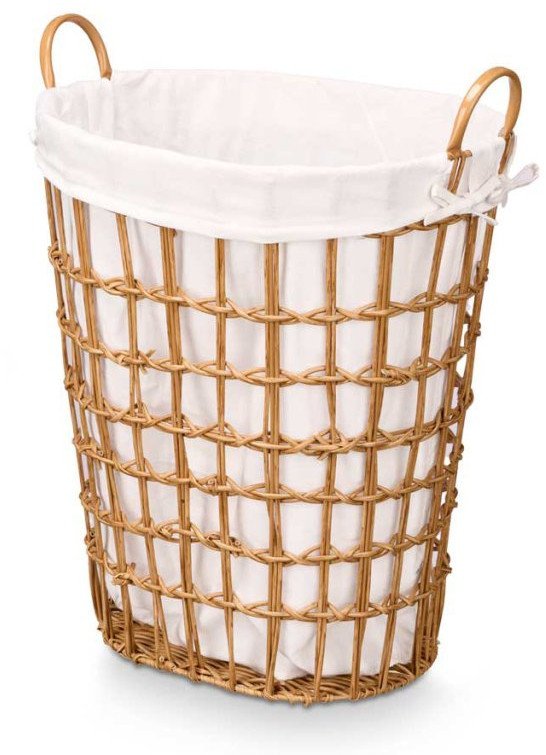 Kosz na pranie z materiałowym wkładem i uchwytami, 58 cm