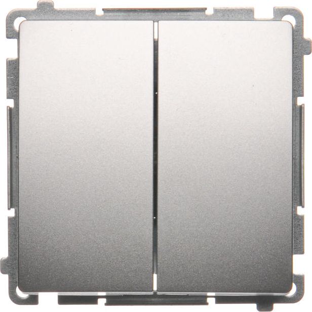 Kontakt-Simon Przycisk podwójny Simon Basic 10AX 250V srebrny mat (BMP2.01/43)