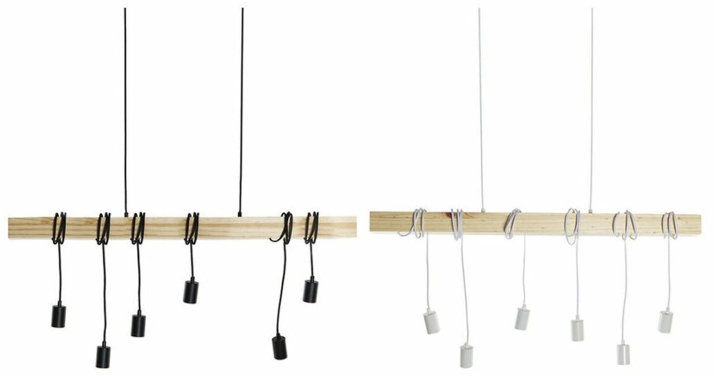 Lampa Sufitowa DKD Home Decor Czarny Metal Drewno Biały 220 V 50 W (100 x 7 x 160 cm) (2 pcs)