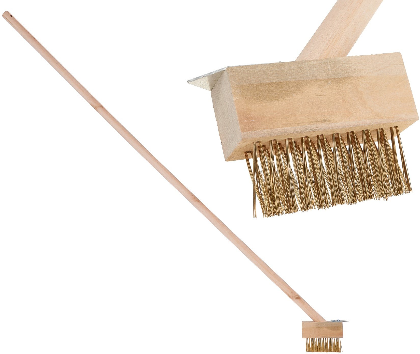 Szczotka druciana ze skrobakiem do kostki brukowej, drewn. trzonek (25)