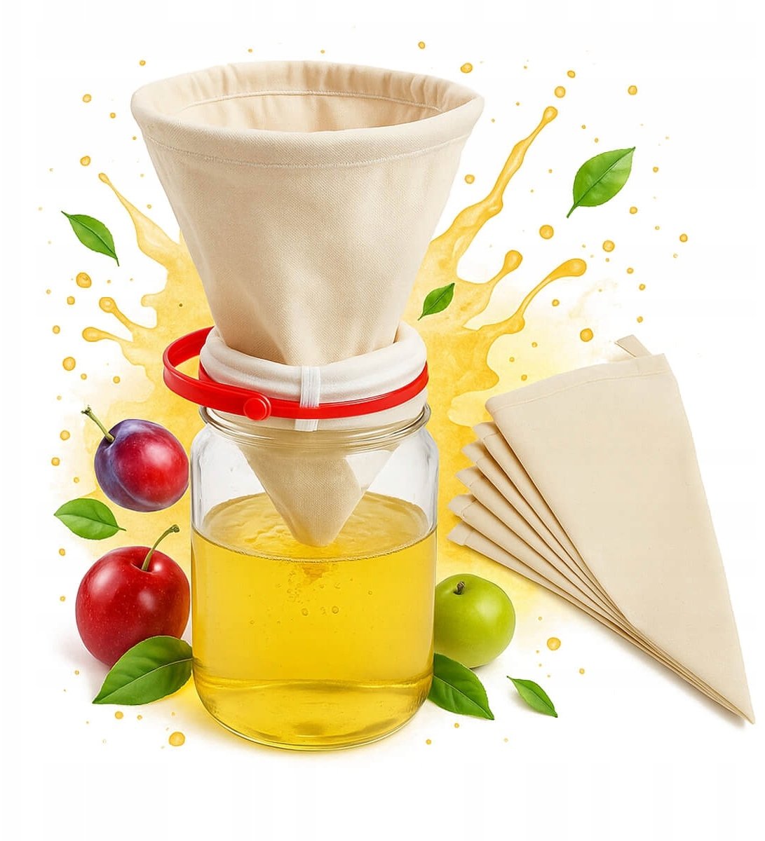 Worek filtracyjny STOŻKOWY 3L do Filtracji Nalewek Wina Soków Moszczu