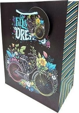 Torebka ozdobna matowa 18x23x10cm rower GB23126