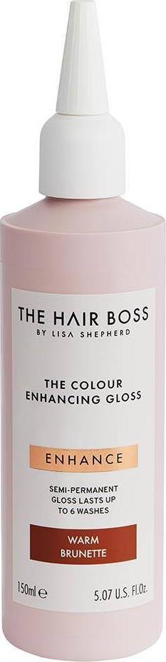 The Hair Boss THE HAIR BOSS_By Lisa Shepherd The Colour Enhancing Gloss rozświetlacz podkreślający ciepły odcień ciemnych włosów Warm Brunette 150ml