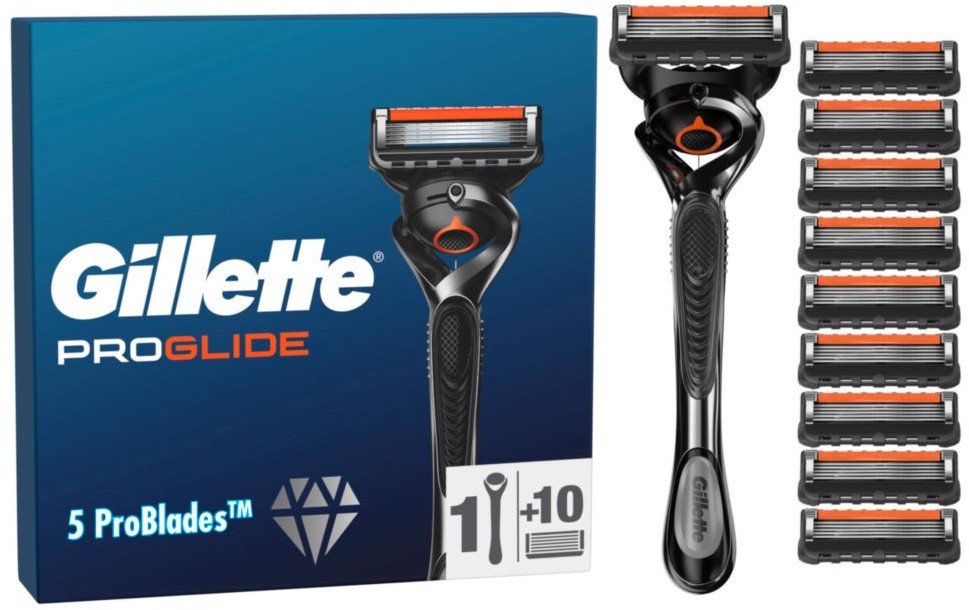 Gillette ProGlide Skustuvas Vyrams + 10 Skutimosi Galvučių