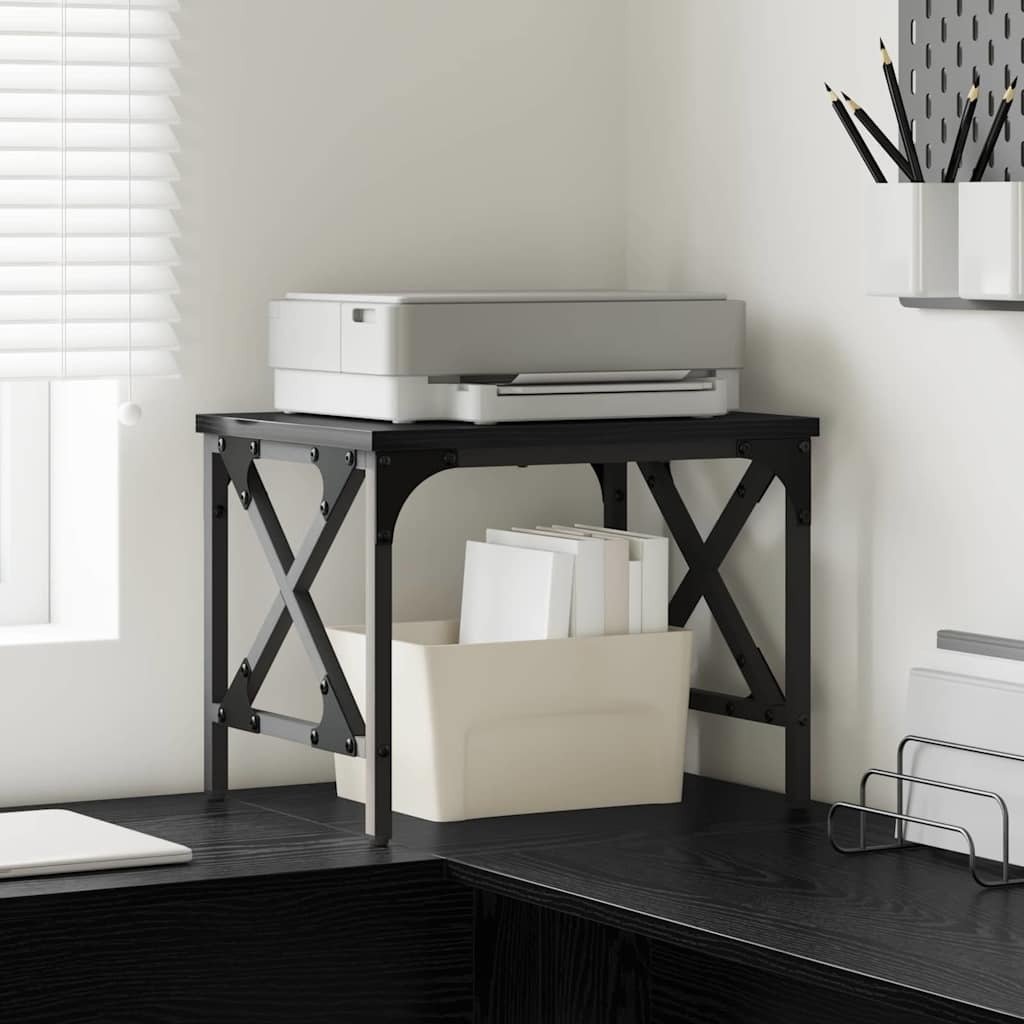 vidaXL Stojak na drukarkę Z regulacją Czarny Dąb 40 x 30 x 31 cm