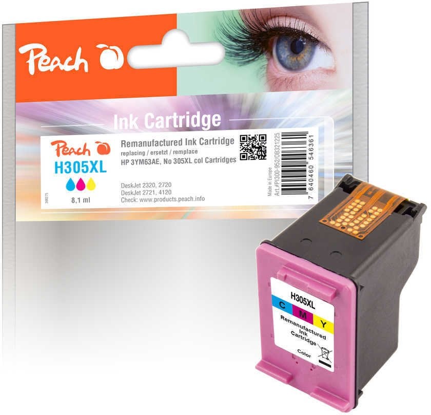 Tusz Peach H305XL wkład z tuszem 1 szt. zamiennik Wysoka (XL) wydajność Cyjan, Purpurowy, Żółty