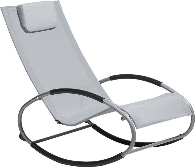 Beliani Krzesło ogrodowe bujane szare CAMPO