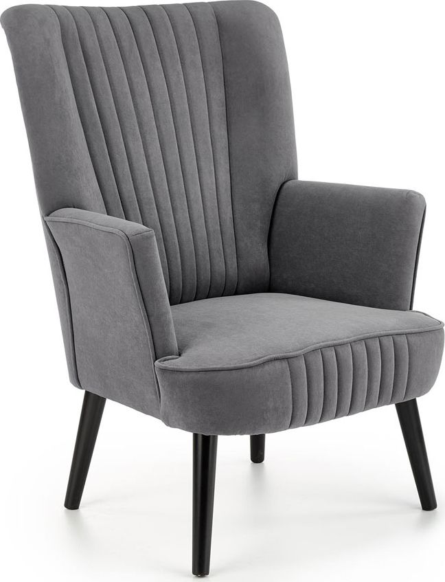 Elior Popielaty fotel welwetowy do salonu - Bovi