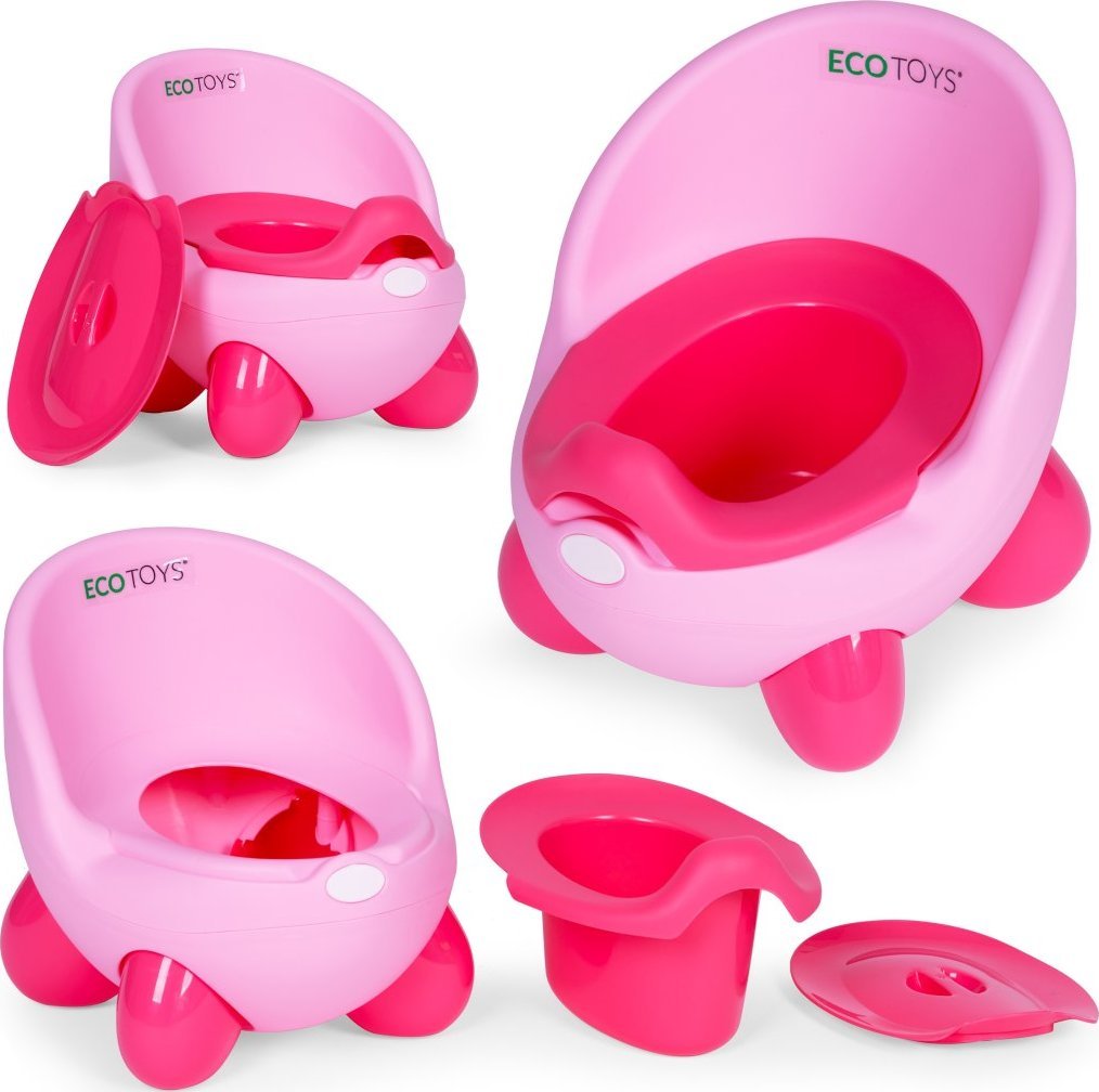 Ecotoys Nocnik toaleta sedes dla dzieci wyjmowany wkład antypoślizgowe nóżki różowy